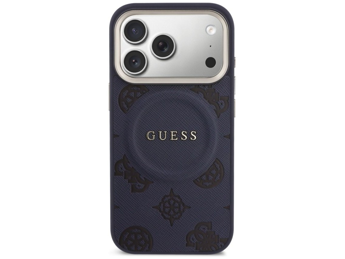 Funda Guess Peony Hot Stamp MagSafe para iPhone 17 Pro Max - Azul