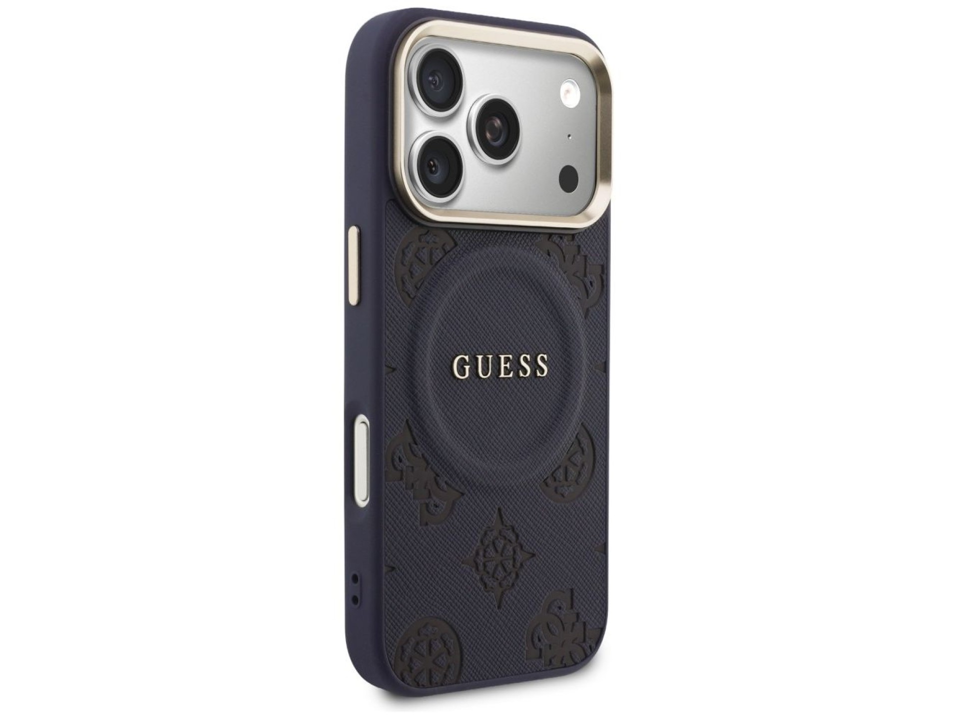 Funda Guess Peony Hot Stamp MagSafe para iPhone 17 Pro Max - Azul