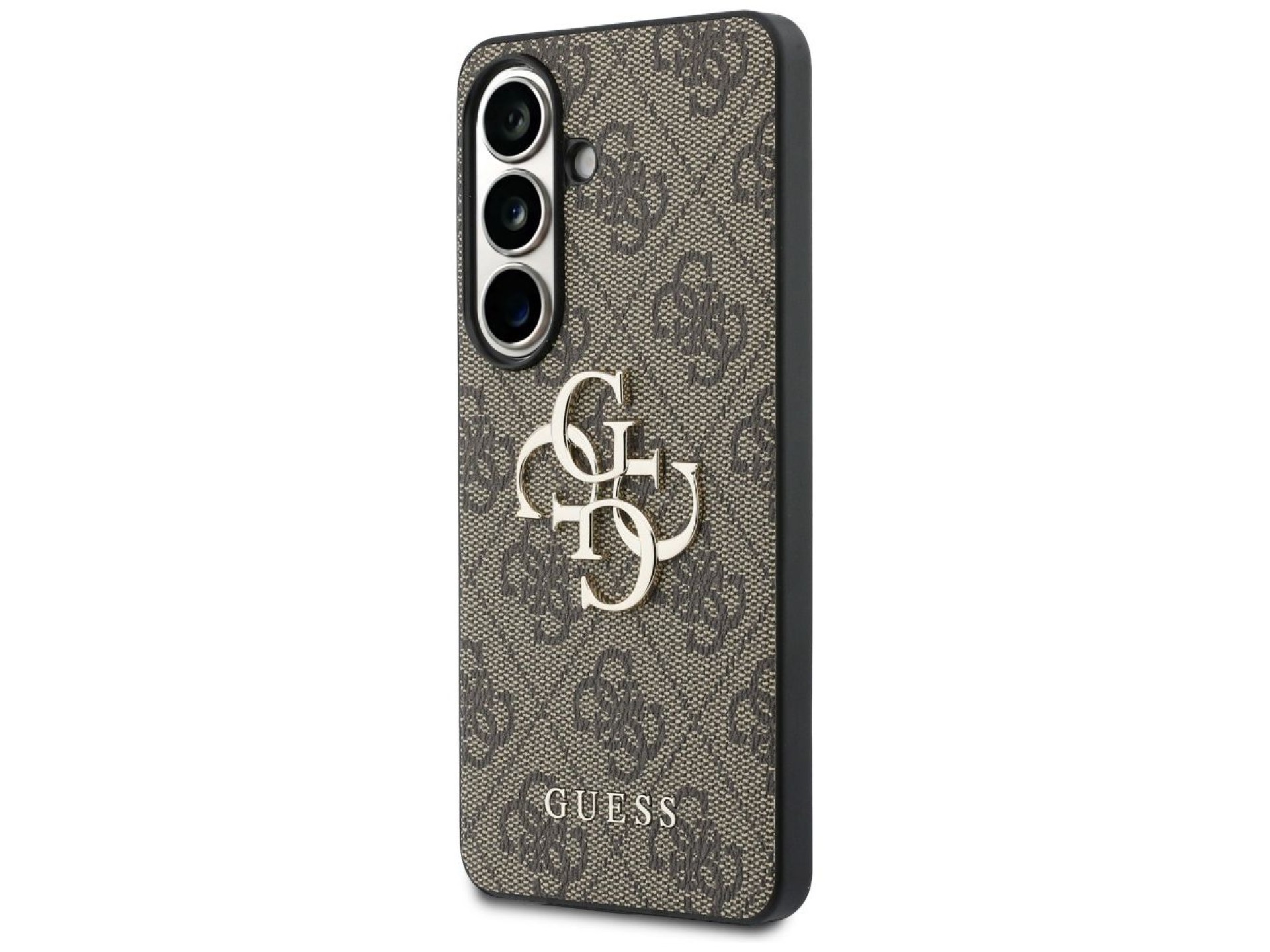 Capa Guess 4G com logo grande em metal para Samsung Galaxy S26 - Marrom