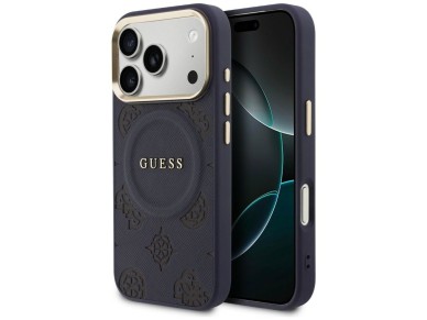 Guess Peony Hot Stamp MagSafe Case for iPhone 17 Pro Max - Blue Guess Peony Hot Stamp MagSafe Case for iPhone 17 Pro Max - Blue
