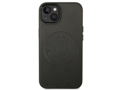 Funda de piel perforada con logo de Karl Lagerfeld para iPhone 14 Plus - Negra Funda de piel perforada con logo de Karl Lagerfeld para iPhone 14 Plus - Negra