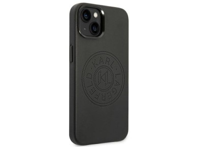 Funda de piel perforada con logo de Karl Lagerfeld para iPhone 14 Plus - Negra Funda de piel perforada con logo de Karl Lagerfeld para iPhone 14 Plus - Negra