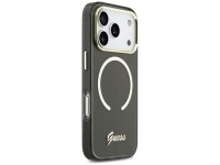 Capa MagSafe Guess IML Script Metal para iPhone 17 Pro - Preta Capa MagSafe Guess IML Script Metal para iPhone 17 Pro - Preta