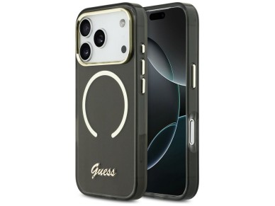 Guess IML Script Metal MagSafe Case for iPhone 17 Pro - Black Guess IML Script Metal MagSafe Case for iPhone 17 Pro - Black