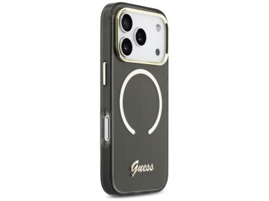 Guess IML Script Metal MagSafe Case for iPhone 17 Pro - Black Guess IML Script Metal MagSafe Case for iPhone 17 Pro - Black
