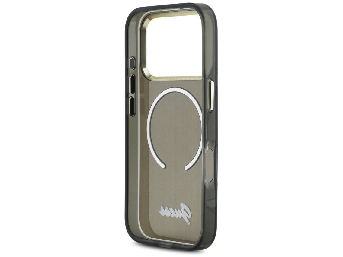 Guess IML Script Metal MagSafe Case for iPhone 17 Pro Max - Black