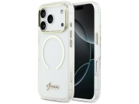 Capa MagSafe Guess IML Script Metal para iPhone 17 Pro Max - Transparente Capa MagSafe Guess IML Script Metal para iPhone 17 Pro Max - Transparente