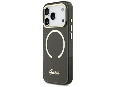 Guess IML Script Metal MagSafe Case for iPhone 17 Pro Max - Black Guess IML Script Metal MagSafe Case for iPhone 17 Pro Max - Black