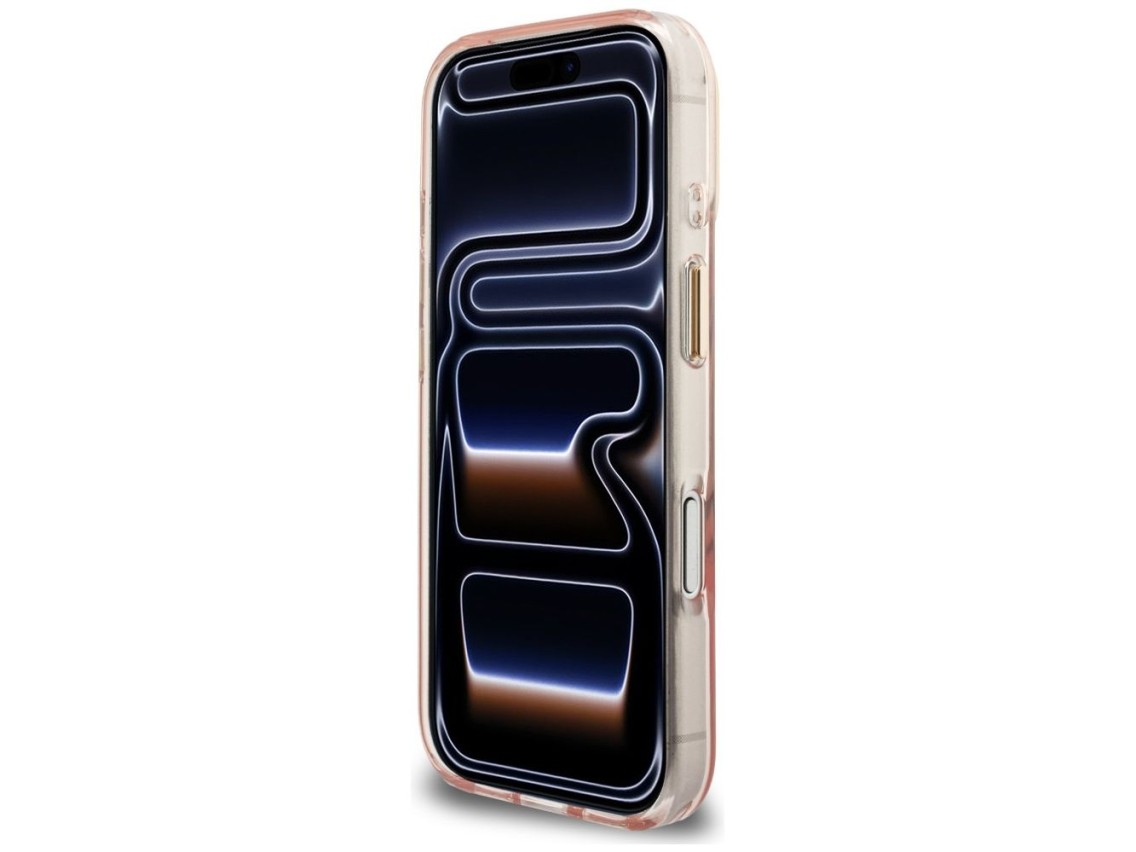Funda metálica Guess IML Script MagSafe para iPhone 17 Pro - Rosa