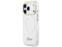 Capa MagSafe Guess IML Script Metal para iPhone 17 Pro - Transparente Capa MagSafe Guess IML Script Metal para iPhone 17 Pro - Transparente
