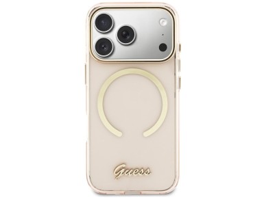 Guess IML Script Metal MagSafe Case for iPhone 17 Pro - Pink Guess IML Script Metal MagSafe Case for iPhone 17 Pro - Pink