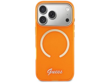 Guess IML Script Metal MagSafe Case for iPhone 17 Pro - Orange Guess IML Script Metal MagSafe Case for iPhone 17 Pro - Orange
