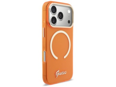Guess IML Script Metal MagSafe Case for iPhone 17 Pro - Orange Guess IML Script Metal MagSafe Case for iPhone 17 Pro - Orange