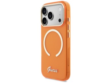 Guess IML Script Metal MagSafe Case for iPhone 17 Pro - Orange Guess IML Script Metal MagSafe Case for iPhone 17 Pro - Orange