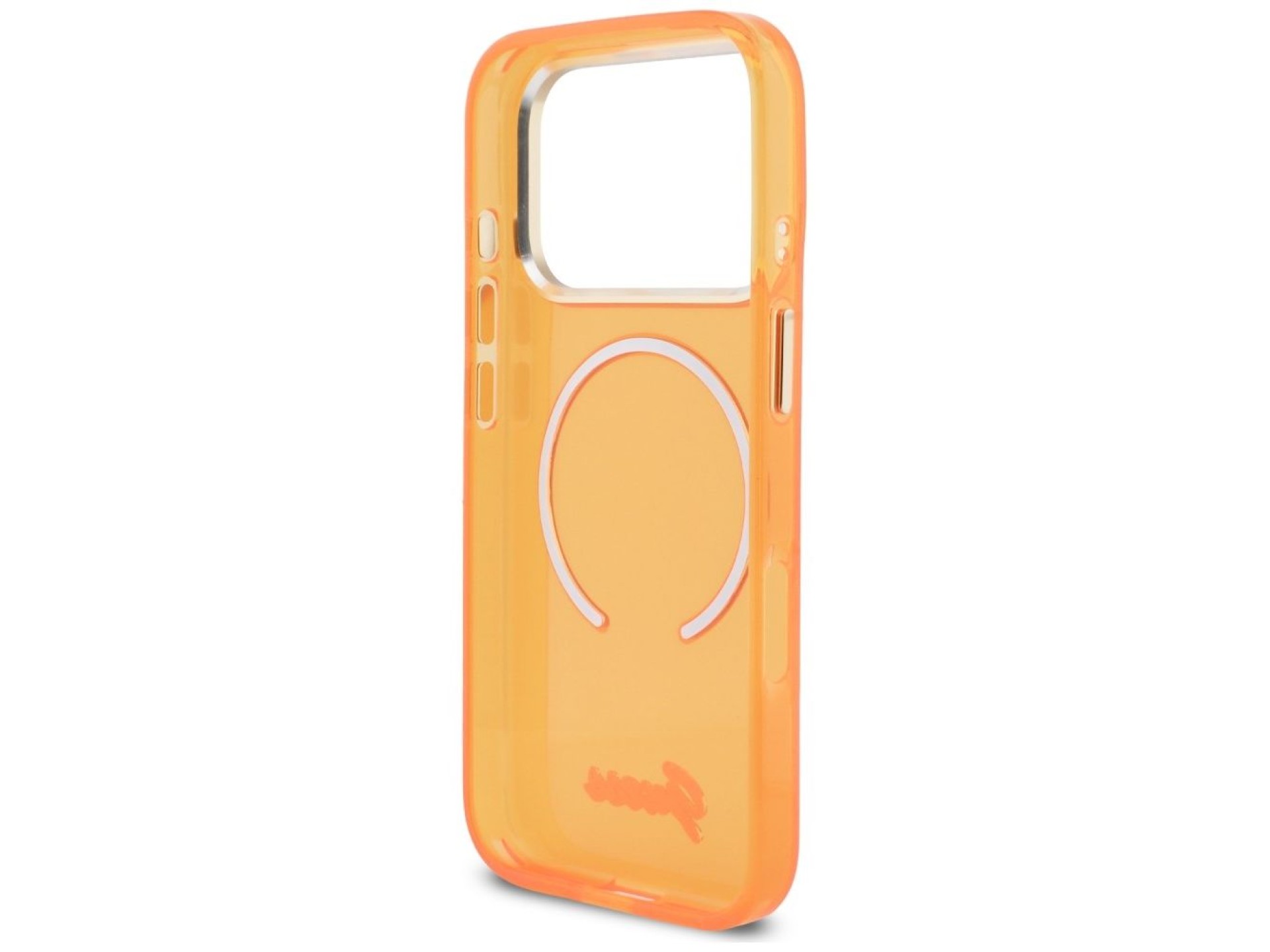 Guess IML Script Metal MagSafe Case for iPhone 17 Pro Max - Orange