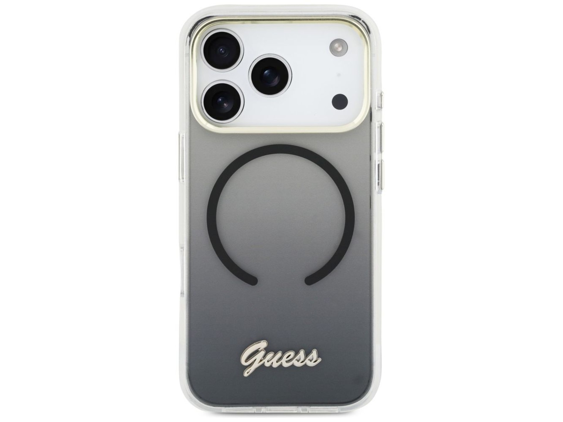 Capa MagSafe Guess IML Gradient Script Metal para iPhone 17 Pro Max - Preta