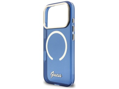 Guess IML Script Metal MagSafe Case for iPhone 17 Pro Max - Blue Guess IML Script Metal MagSafe Case for iPhone 17 Pro Max - Blue