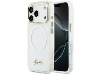 Guess IML Gradient Script Metal MagSafe Case for iPhone 17 Pro - White Guess IML Gradient Script Metal MagSafe Case for iPhone 17 Pro - White