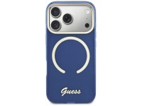 Guess IML Script Metal MagSafe Case for iPhone 17 Pro Max - Blue
