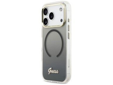 Capa MagSafe Guess IML Gradient Script Metal para iPhone 17 Pro Max - Preta Capa MagSafe Guess IML Gradient Script Metal para iPhone 17 Pro Max - Preta