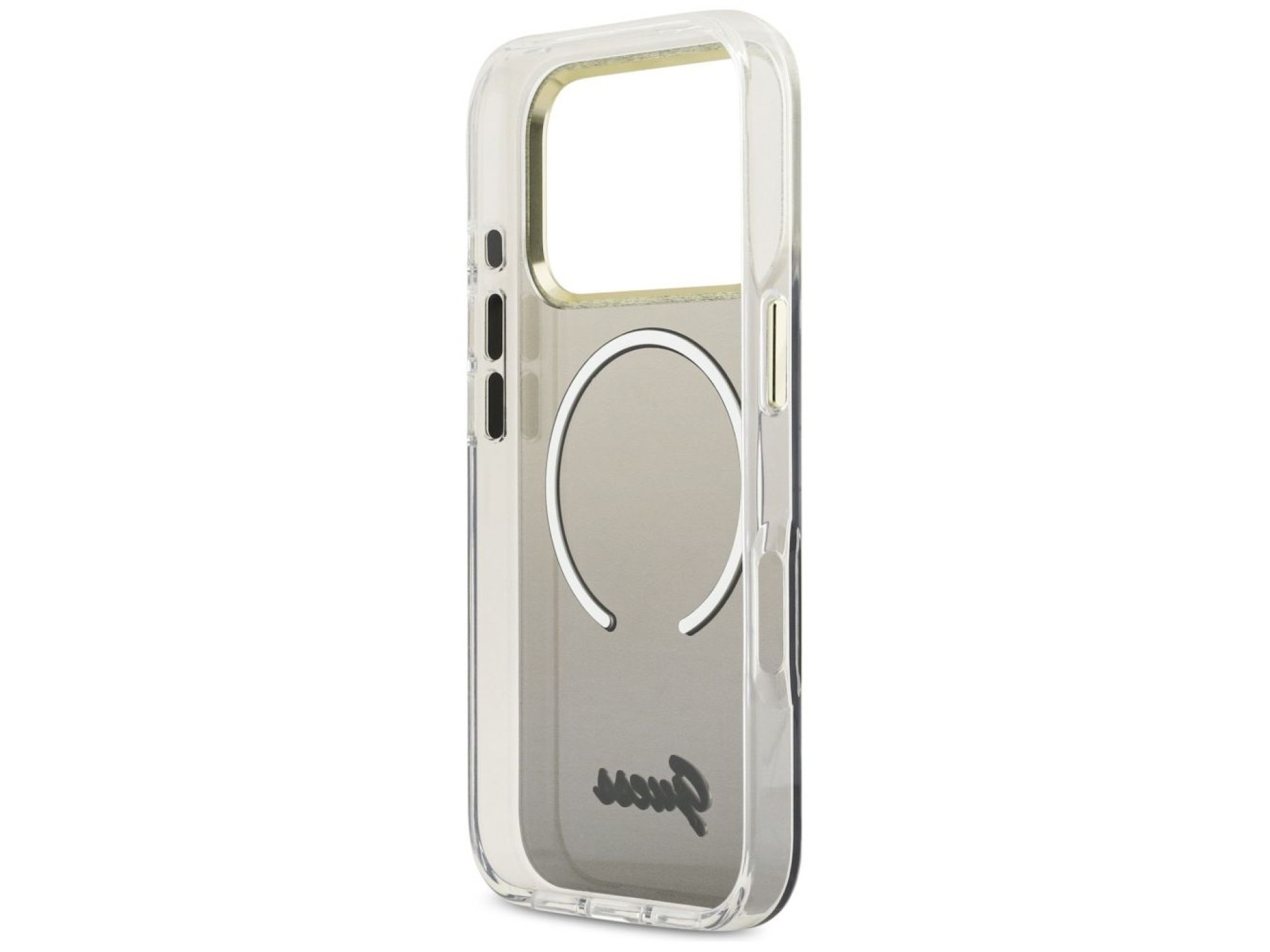 Capa MagSafe Guess IML Gradient Script Metal para iPhone 17 Pro Max - Preta