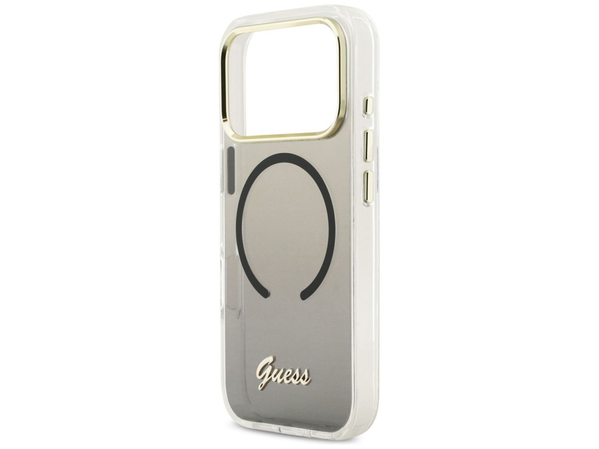 Capa MagSafe Guess IML Gradient Script Metal para iPhone 17 Pro Max - Preta