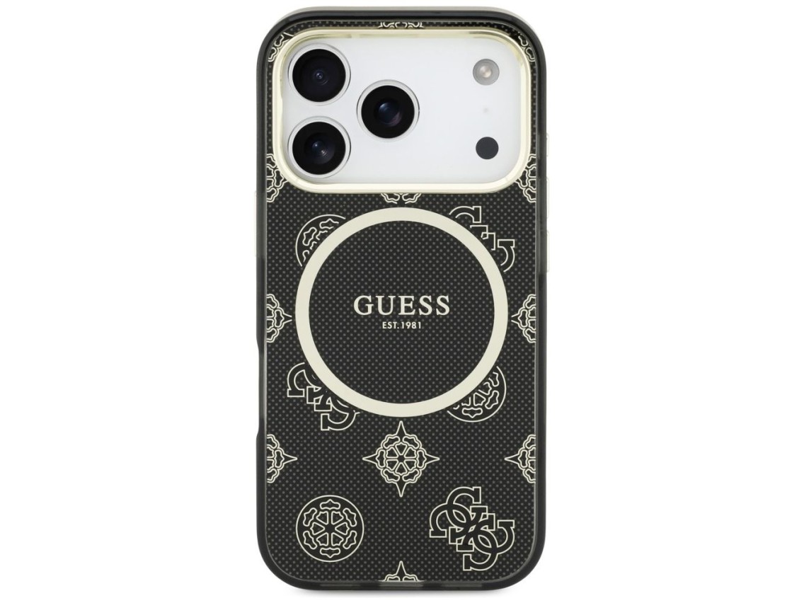 Funda Guess IML Peony Dot MagSafe para iPhone 17 Pro - Negra