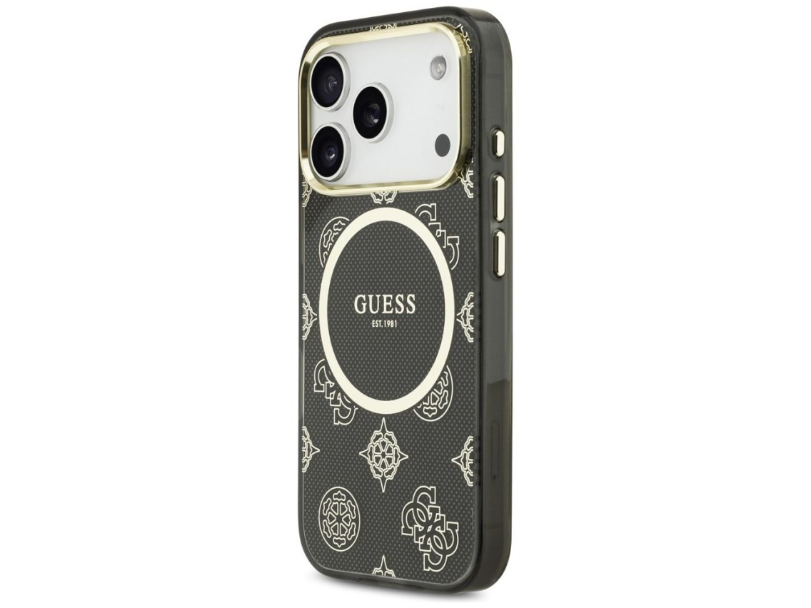 Funda Guess IML Peony Dot MagSafe para iPhone 17 Pro - Negra
