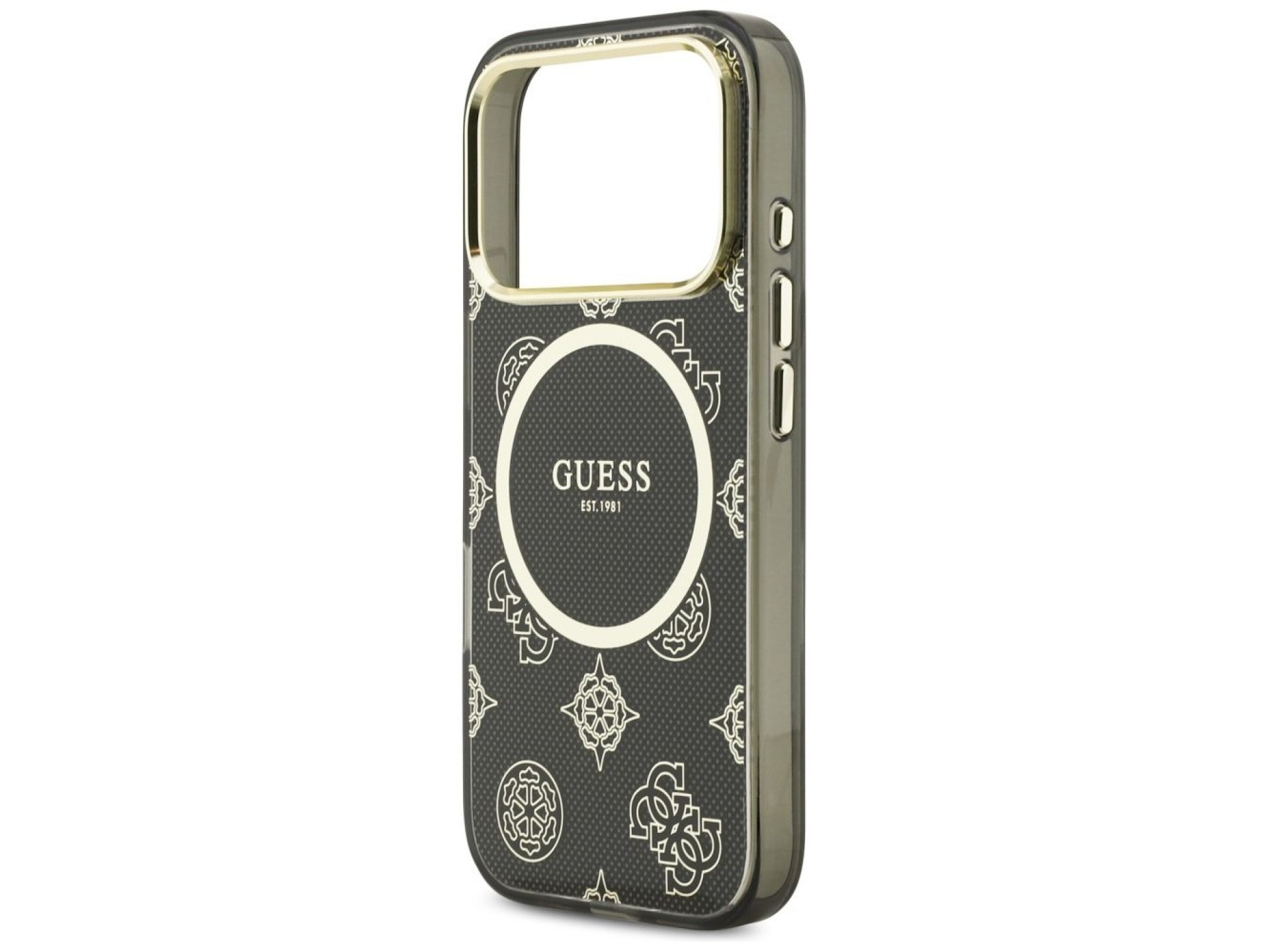 Funda Guess IML Peony Dot MagSafe para iPhone 17 Pro - Negra