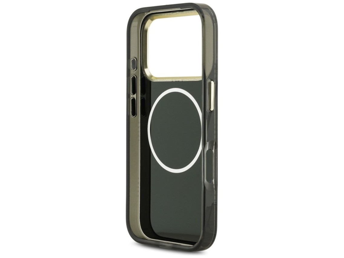 Funda Guess IML Peony Dot MagSafe para iPhone 17 Pro - Negra