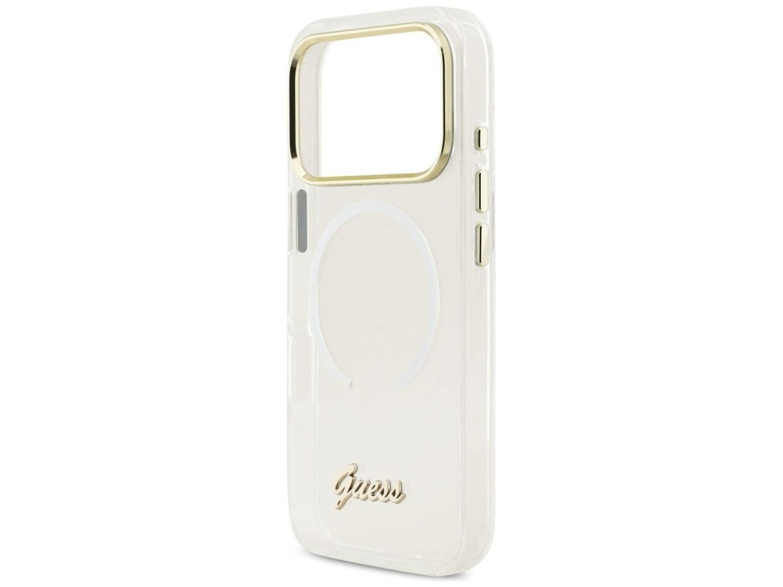 Guess IML Gradient Script Metal MagSafe Case for iPhone 17 Pro - White