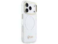 Capa MagSafe Guess IML Gradient Script Metal para iPhone 17 Pro Max - Branca Capa MagSafe Guess IML Gradient Script Metal para iPhone 17 Pro Max - Branca