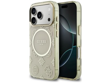 Capa Guess IML Peony Dot MagSafe para iPhone 17 Pro - Bege Capa Guess IML Peony Dot MagSafe para iPhone 17 Pro - Bege