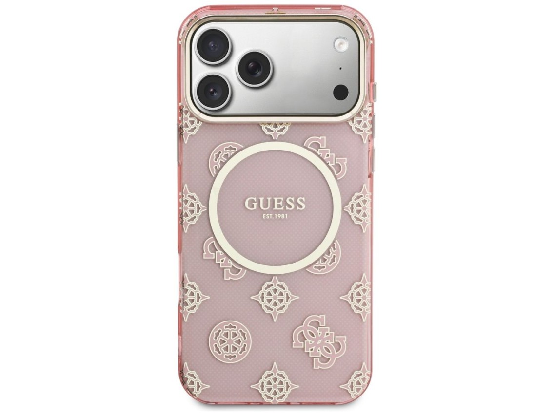 Capa Guess IML Peony Dot MagSafe para iPhone 17 Pro Max - Rosa
