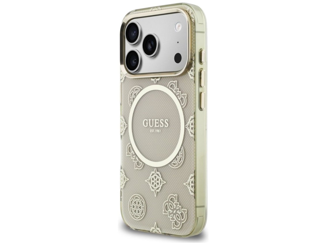 Guess IML Peony Dot MagSafe Case for iPhone 17 Pro - Beige
