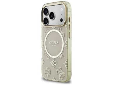 Capa Guess IML Peony Dot MagSafe para iPhone 17 Pro - Bege Capa Guess IML Peony Dot MagSafe para iPhone 17 Pro - Bege