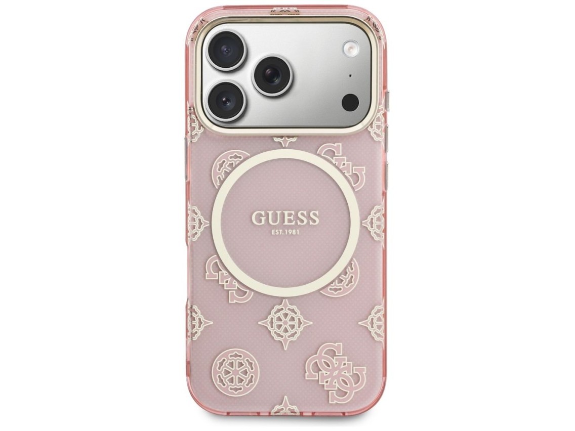 Capa Guess IML Peony Dot MagSafe para iPhone 17 Pro - rosa