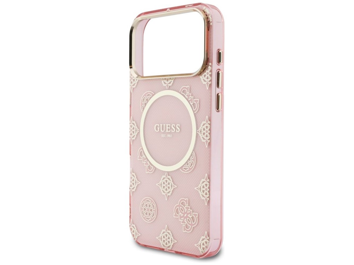 Capa Guess IML Peony Dot MagSafe para iPhone 17 Pro Max - Rosa