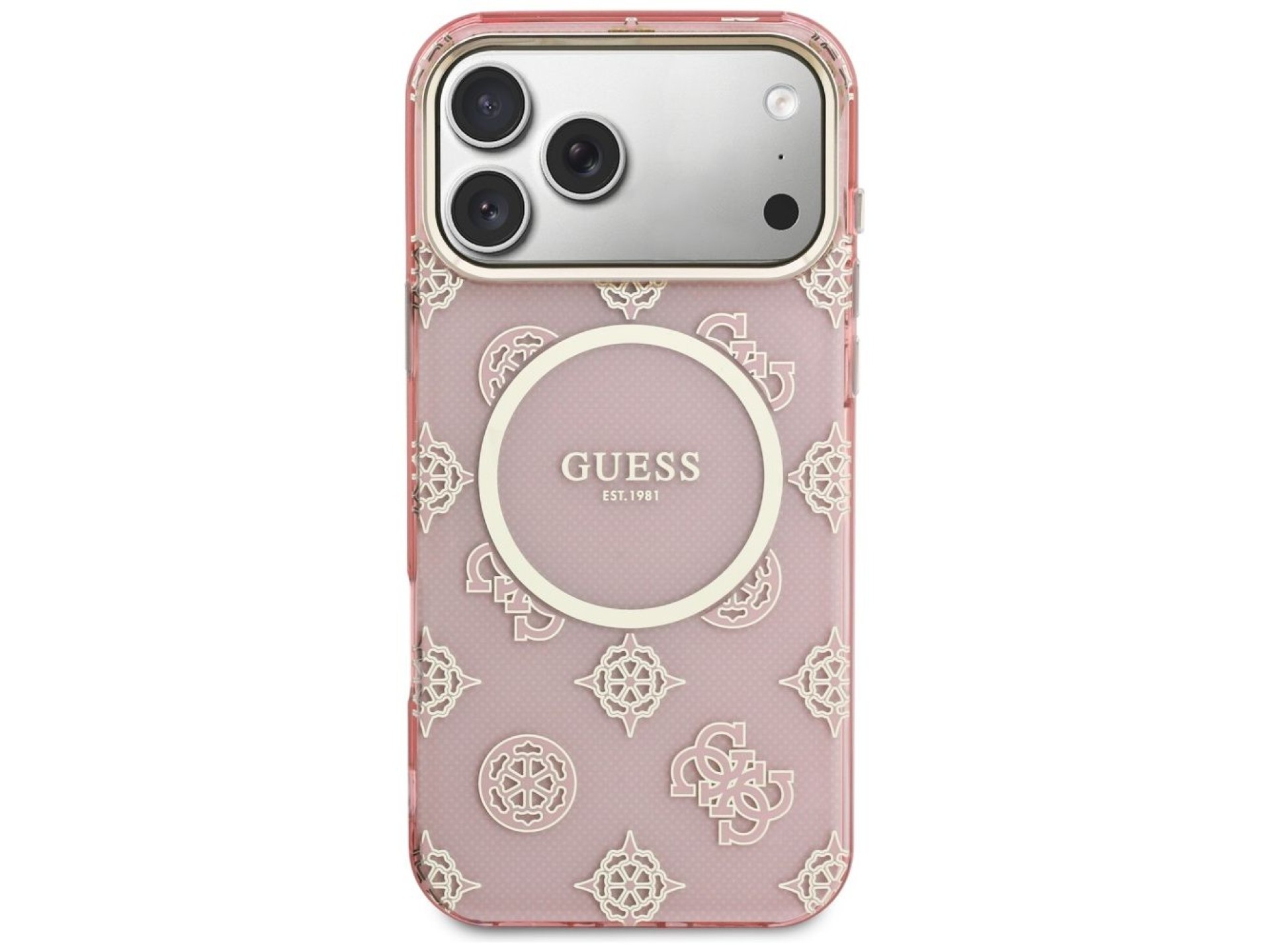 Capa Guess IML Peony Dot MagSafe para iPhone 17 Pro Max - Rosa