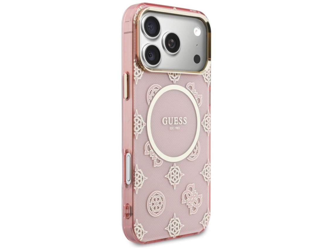 Capa Guess IML Peony Dot MagSafe para iPhone 17 Pro Max - Rosa