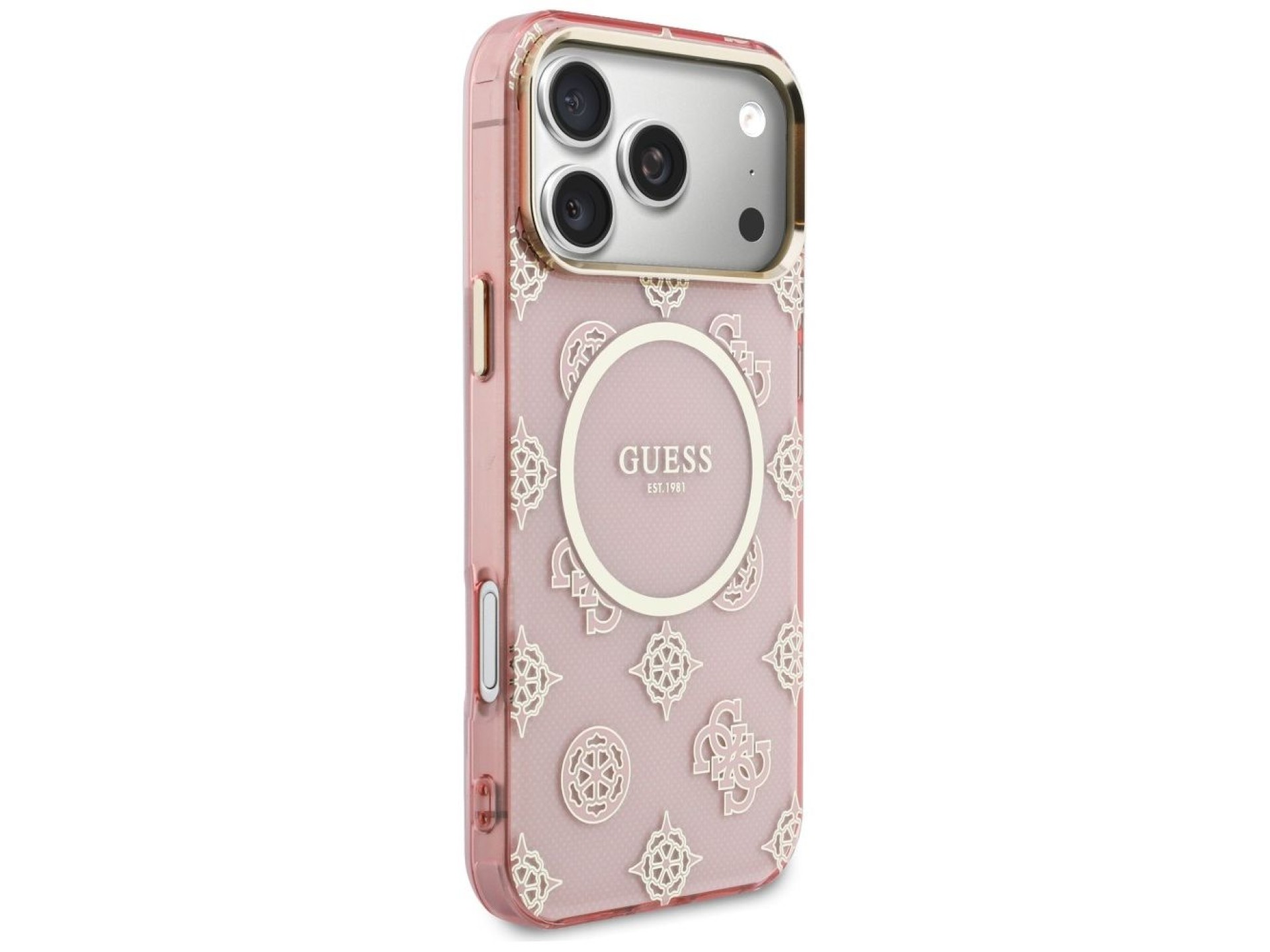 Capa Guess IML Peony Dot MagSafe para iPhone 17 Pro Max - Rosa