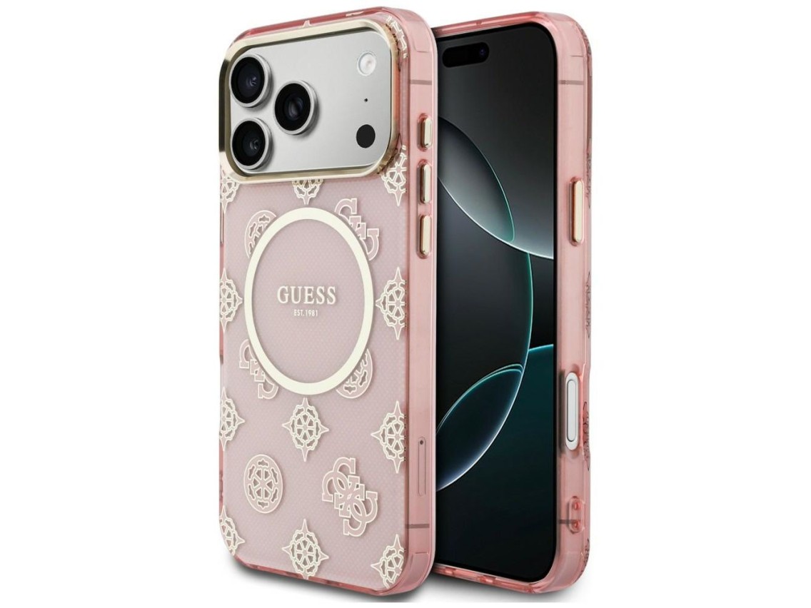 Capa Guess IML Peony Dot MagSafe para iPhone 17 Pro Max - Rosa