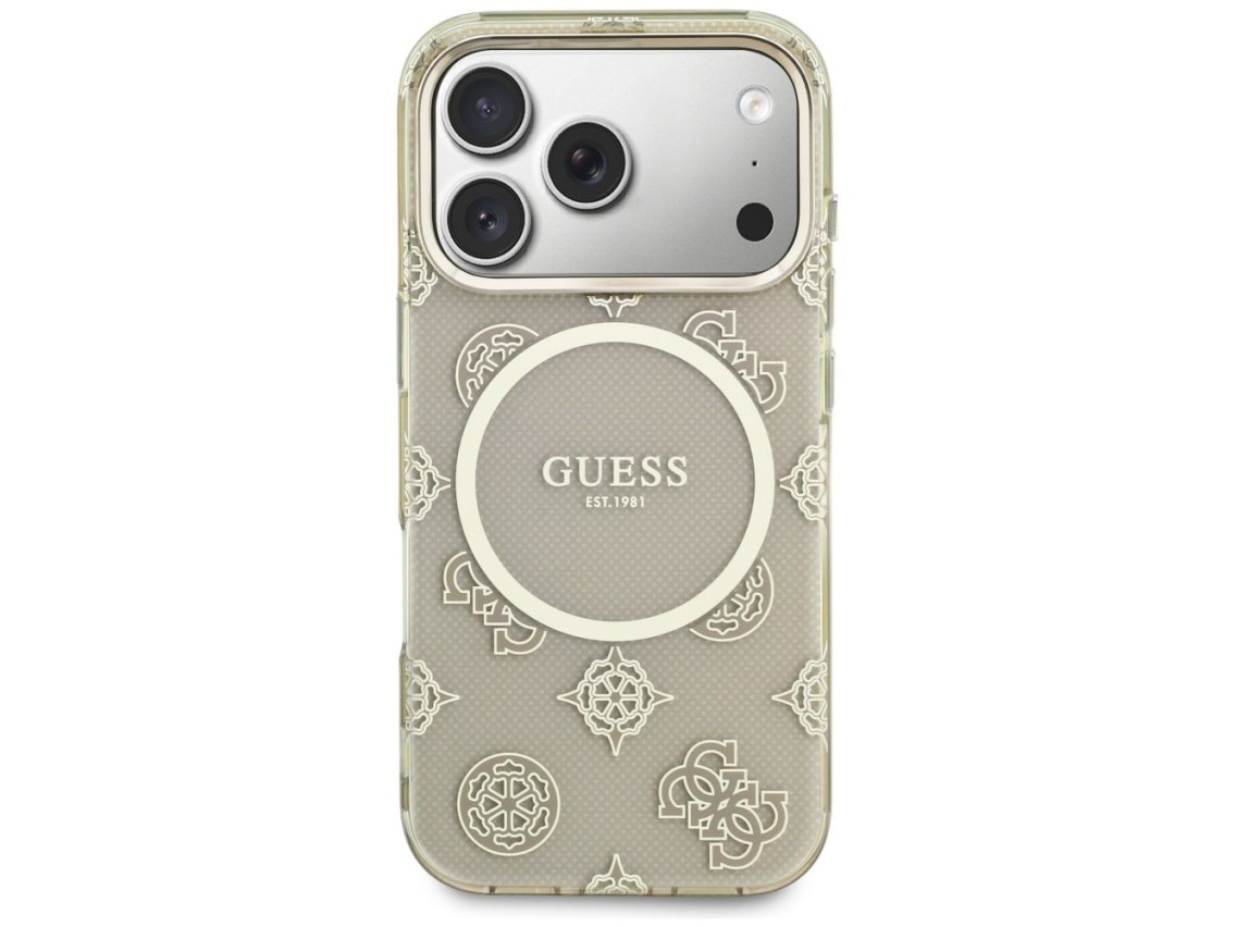 Guess IML Peony Dot MagSafe Case for iPhone 17 Pro - Beige