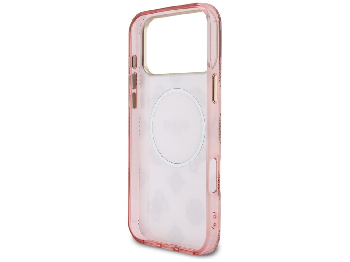 Capa Guess IML Peony Dot MagSafe para iPhone 17 Pro Max - Rosa