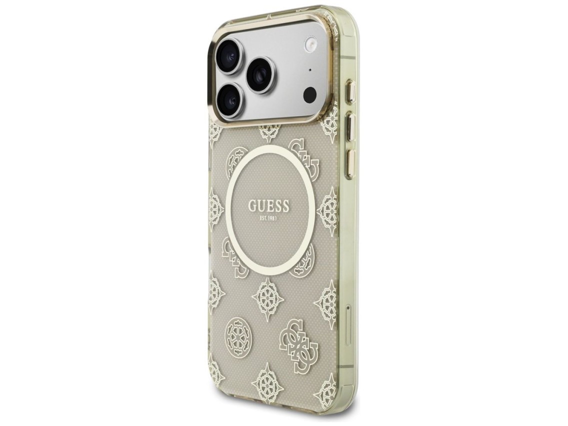 Guess IML Peony Dot MagSafe Case for iPhone 17 Pro Max - Beige