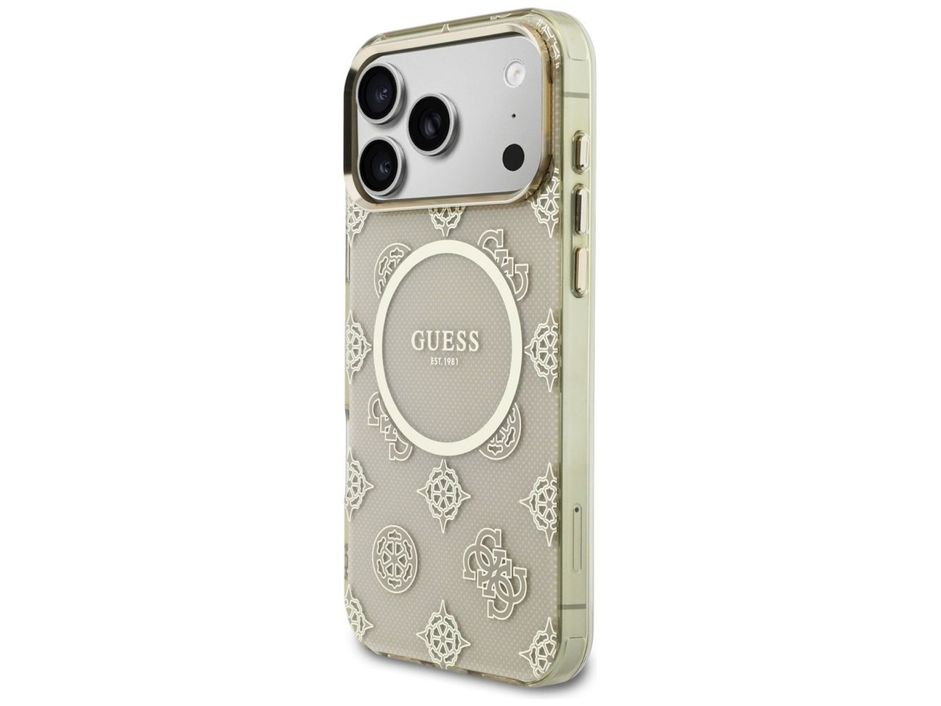 Guess IML Peony Dot MagSafe Case for iPhone 17 Pro Max - Beige