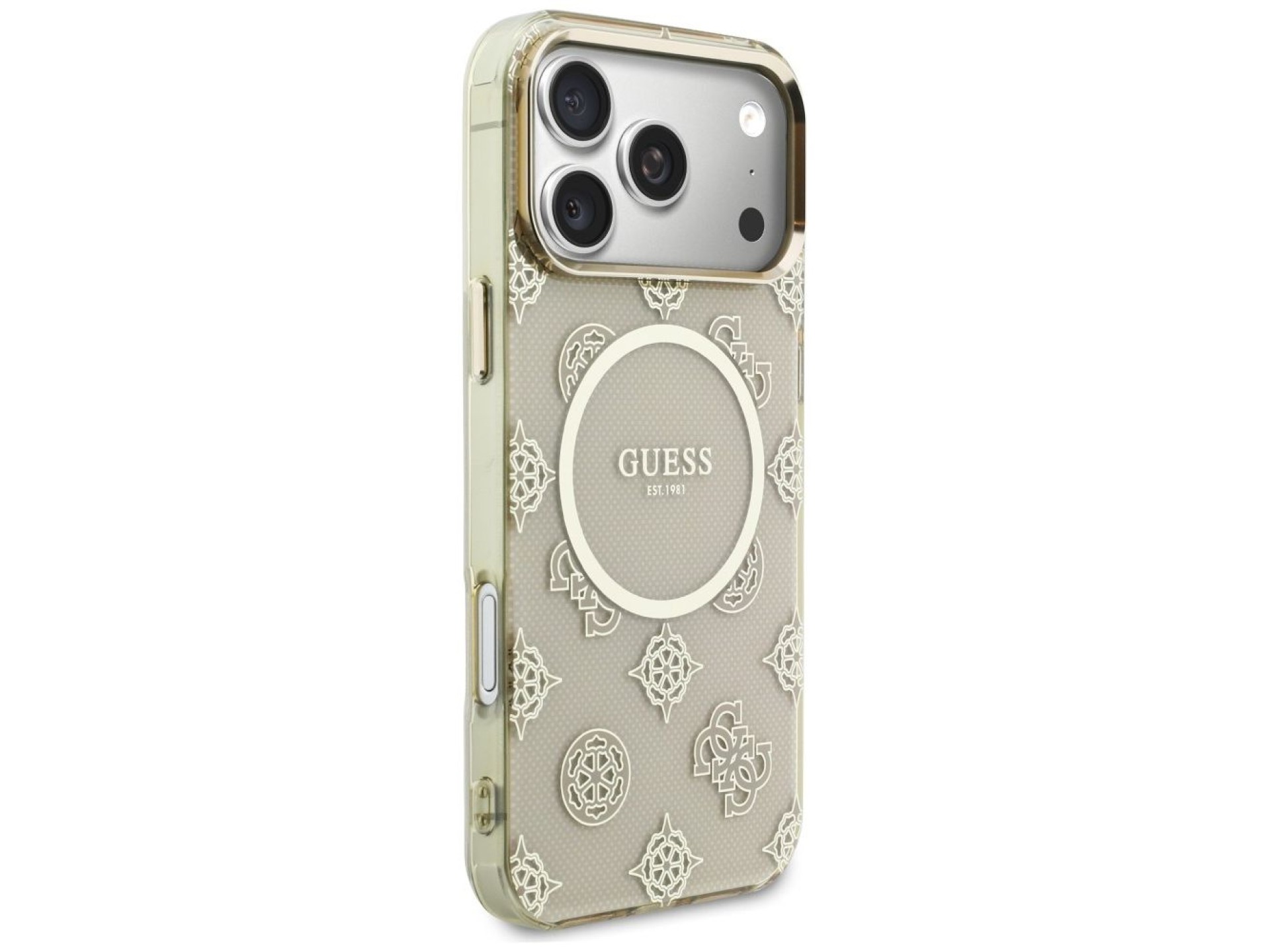 Guess IML Peony Dot MagSafe Case for iPhone 17 Pro Max - Beige
