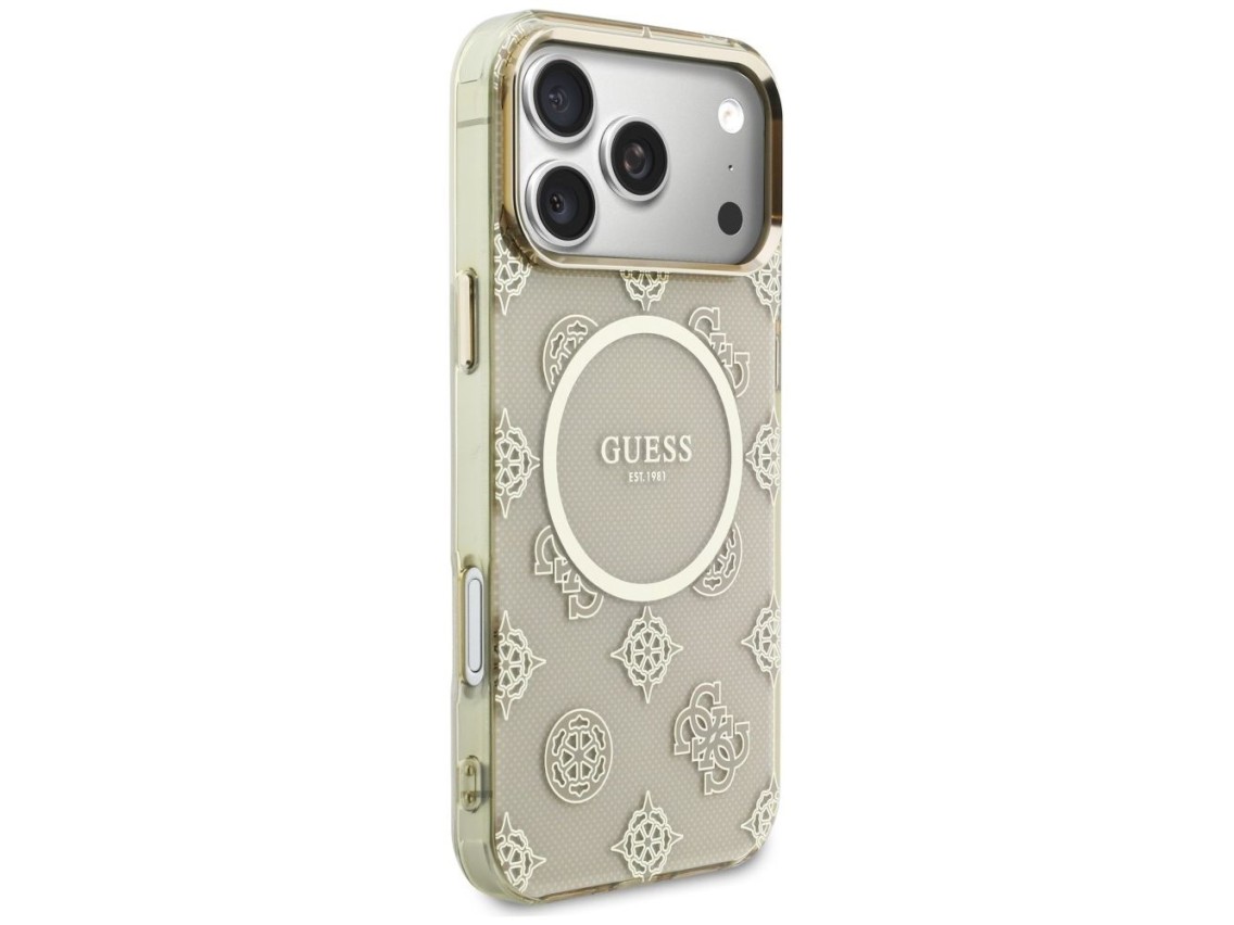 Guess IML Peony Dot MagSafe Case for iPhone 17 Pro Max - Beige