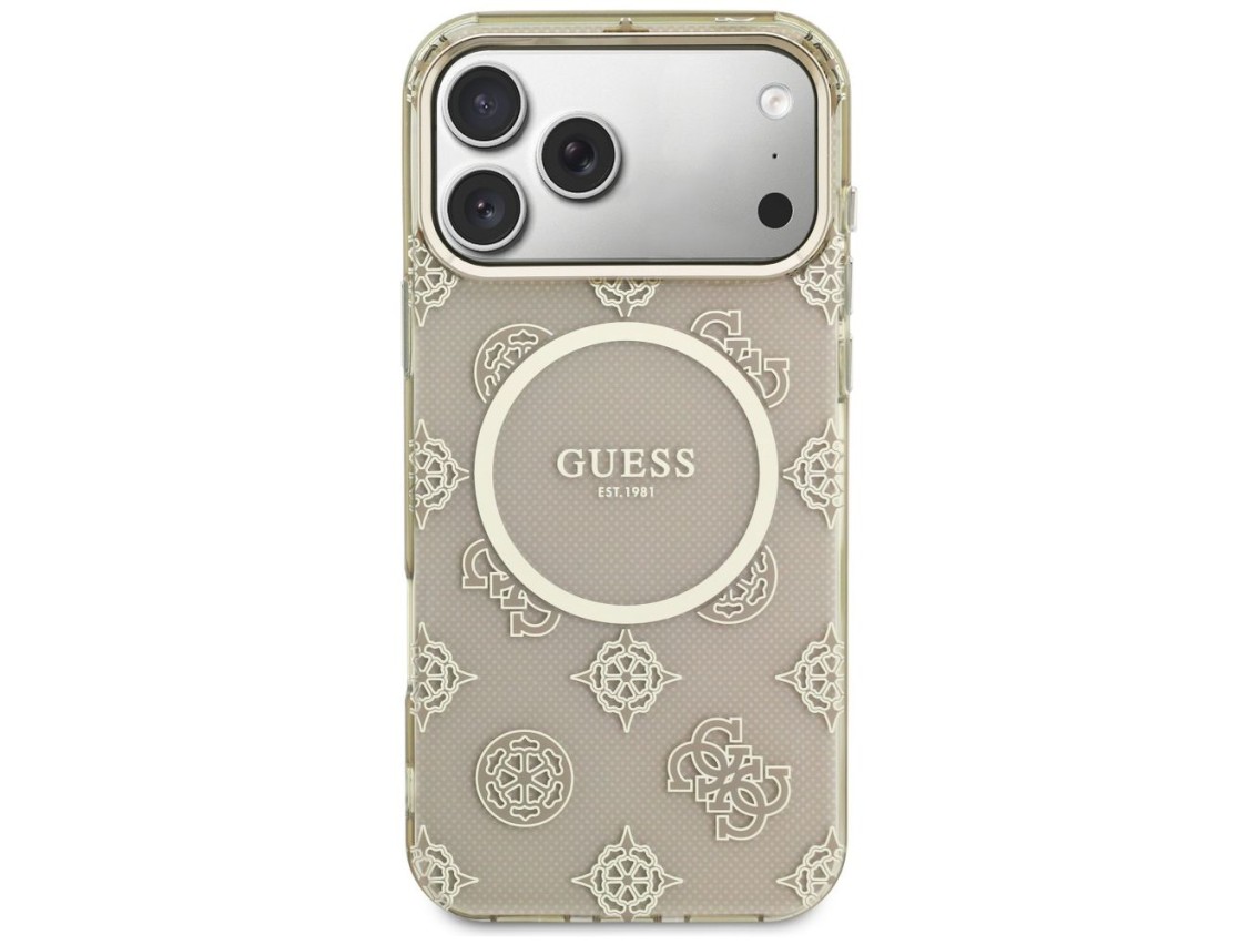 Guess IML Peony Dot MagSafe Case for iPhone 17 Pro Max - Beige