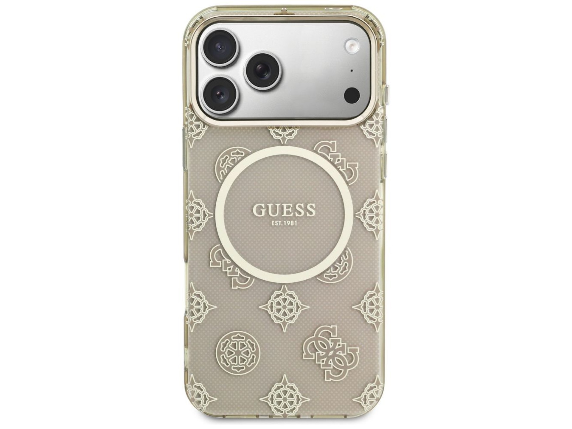 Guess IML Peony Dot MagSafe Case for iPhone 17 Pro Max - Beige